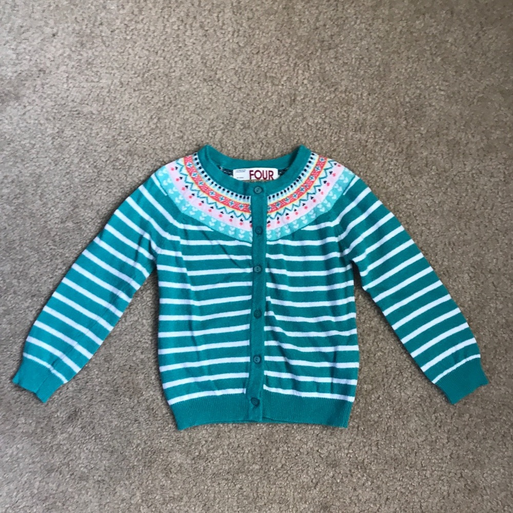 Cotton On Kids Girls Teal Blue Cardigan